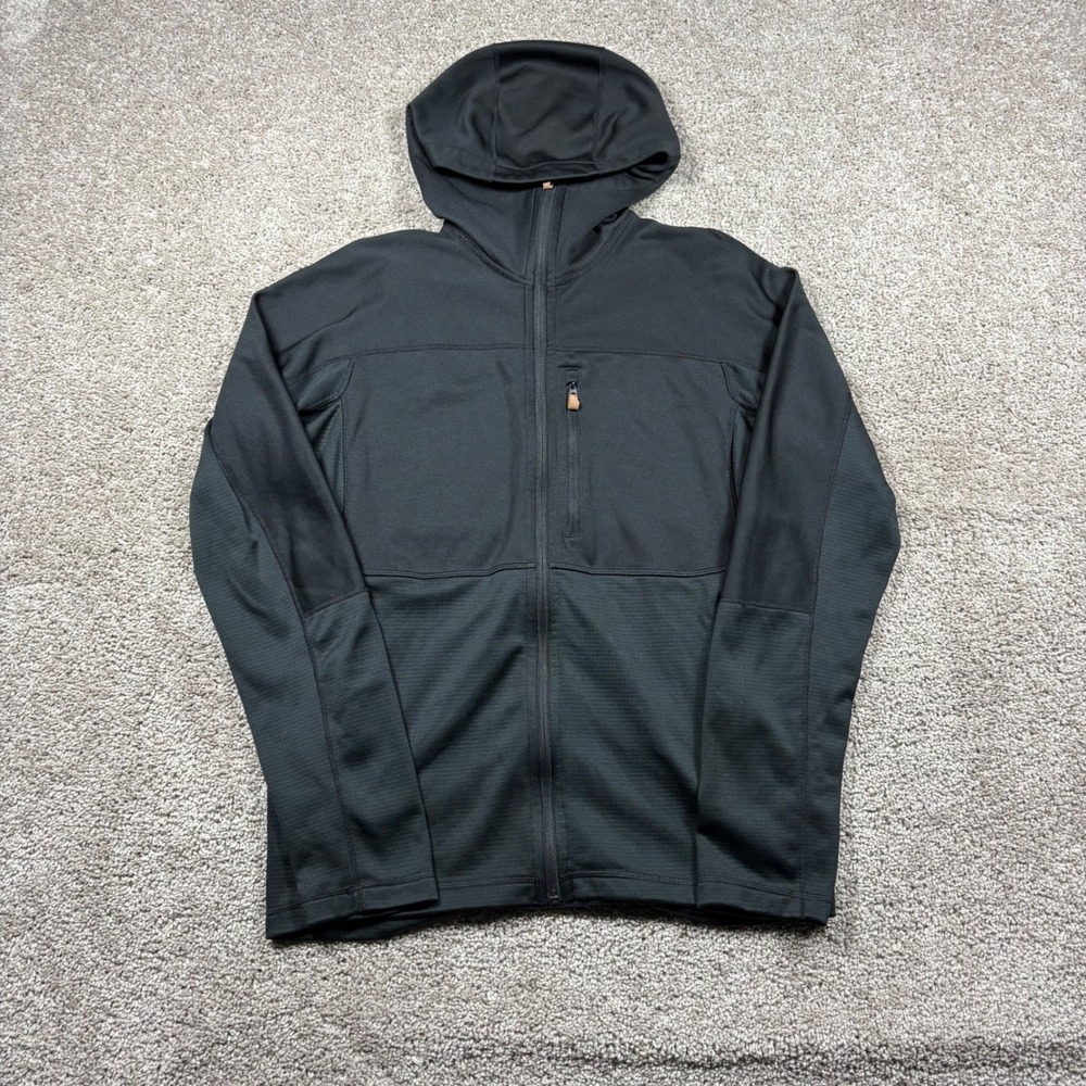 Fjallraven Abisko Trail Fleece Hoodie Mens Medium Black Full Zip 82257 Jacket